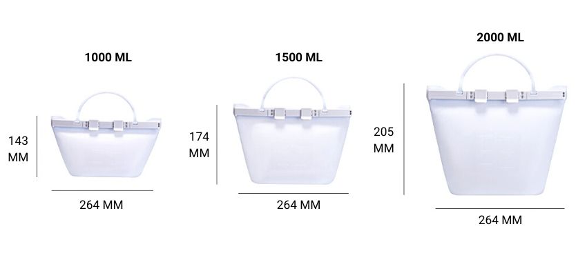 Collapsible and portable silicone lunch bag Size 01