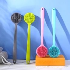 Long Handle Silicone Shower Scrubber