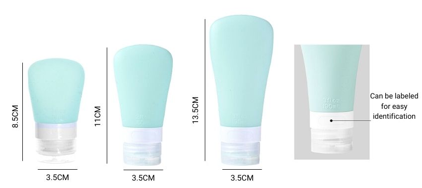 Silicone Toiletry Bottles size