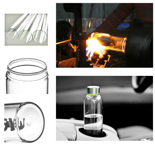 Glass bottle making process.