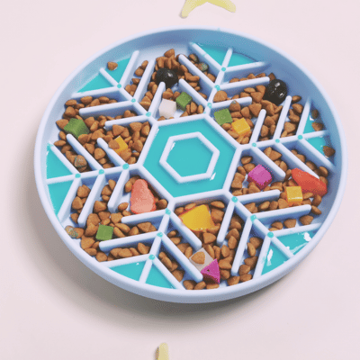 snowflake silicone dog bowl